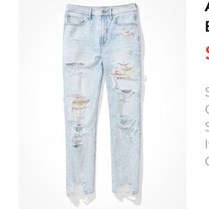American Eagle Outfitters Light Blue Distressed Boyfriend Jeans